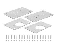 4 Pezzi Kit di Riparazione Cerniere in Acciaio Inox Argento | Piastre di Rinforzo per Mobili, Compatibili Armadi Cucina, Fissaggio Affidabile e Montaggio Semplice