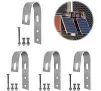 4 Pezzi Kit Staffe Fotovoltaico, Ganci per Pannelli Solari in 304 Acciaio Inox,