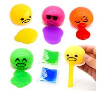 4 Pezzi La Palla del Vomito, RosyFate Giocattolo Melma Tuorlo D'uovo, Giocattolo per Vomito Tuorlo D'uovo, Tuorlo D'uovo Pigro Giocattolo Antistress, Vomito Palla Antistress (4 Colori)