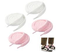 4 Pezzi Lacci Soffici per Scarpe, Lacci in Peluche da 120 cm, Lacci per Sneakers, Stivali e Scarpe da Ginnastica, Comfort e Design Elegante per Tutte le Scarpe