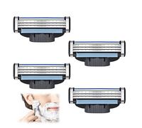 4 Pezzi Lamette da Barba, Lame di Ricambio Per Rasoio Con Strisce Lubrificanti Ricariche Rasoio Lamette di Ricambio Compatibili con 3 Rasierhobel per Barba Peli Gambe Regali per Padri Fidanzati