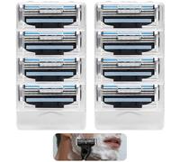 4 Pezzi Lamette da Barba per Uomo - Ricariche per Rasoio Manuale a 3 Lame in Acciaio Inox, Compatibili con Manici Standard - Testine di Ricambio con Striscia Lubrificante (Set da 4) (8)