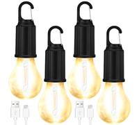 4 pezzi lampada da campeggio: lampada da campeggio ricaricabile, lampada da campeggio, lanterna a LED, luce di ricerca ricaricabile con gancio, impermeabile a LED, lanterna per campeggio, emergenza
