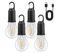 4 pezzi lampada da campeggio ricaricabile, 3 modalità di luce, lampadina ricaricabile con batteria, ricarica USB, lanterna LED mini, luminosità regolabile, luce da campeggio per esterni