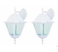 4 PEZZI LANTERNA CON BRACCIO BIANCA APPLIQUE 4 FACCE ALLUMINIO H41CM GIARDINO