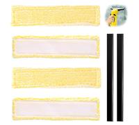4 Pezzi Lavabili Ampone di Ricambio per Mop, 2 Resistente Tergivetro di Ricambio, Assorbente Offerta Labbro di Ricambio in Gomma, Panni in Microfibra Compatibili con Karcher WV2 WV5