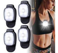 4 pezzi LED clip lampade: lampada frontale a LED ricaricabile USB, clip notturna, luce a LED, piccola lampada frontale da corsa, luce di sicurezza con 3 modalità di luce, piccola lampada per jogging,