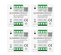 4 Pezzi Led Dimmer WIFI Push RF 2.4GHz, 5V 12V 24V 10A, Master Slave, Pulsante NO, Memoria e Sincronizzabile, APP Tuya Smart Life, Compatto 45X45X15mm, Per Striscia Led Monocolore