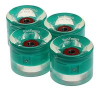 4 pezzi LED FunTomia Longboard/Skateboard Ruote (Big Wheels) 82 A 59x45 mm incl. Cuscinetti a sfera e magnete Spacer (4x ruote LED turchese)