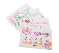 4 Pezzi Libro di Pratica per Nail Art, Carta a Strati | Pagine Spesse e Rinforzate, Esercizi Multistrato Resistenti alle Sbavature, per Scuola Estetica e Negozio