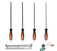 4 Pezzi Lima per Motosega, Affila Catena Motosega, con Supporto per Lima, Realizzata in Acciaio ad Alta Resistenza, Resistente e di Lunga Durata, ci Sono 4 Dimensioni di 3.2 mm, 4.0 mm, 4.8 mm, 5.5 mm