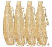 4 pezzi Loofah morbido luffa, spugna di loofah con cordino, spugna di loofah naturale pacchetto di loofah per uomini donne cure profonde per la cura della pelle da bagno, scrubber posteriore