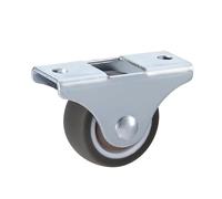 4 pezzi/lotto 1 pollice/1.25 pollice/1.5 pollice/2 pollice leggero TPE rotelle M6/8/10 vite rullo con freno mobili cuscinetto silenzioso in gomma morbida(Guide rail wheel,1 Inch)