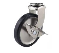 4 pezzi/lotto 3 pollici universale/inserto ruota freno M12/vite M8 nichelato oro asta rotonda tappo PP for ruote for carrelli da pranzo hotel(Chromium Brake,Insert M12x28)