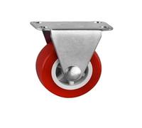 4 pezzi/lottp 1.5 pollici/2 pollici/2.5 pollici/3 pollici PVC rosso caster M8/10/12 vite fissa//ruota freno silenziosa tavolino puleggia mobili leggeri(Fixed,3 Inch)