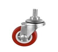 4 pezzi/lottp 1.5 pollici/2 pollici/2.5 pollici/3 pollici PVC rosso caster M8/10/12 vite fissa//ruota freno silenziosa tavolino puleggia mobili leggeri(M8x15 Universal,2.5 Inch)