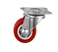 4 pezzi/lottp 1.5 pollici/2 pollici/2.5 pollici/3 pollici PVC rosso caster M8/10/12 vite fissa//ruota freno silenziosa tavolino puleggia mobili leggeri(Universal,3 Inch)