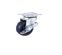 4 pezzi/lottp 1 pollice/1.25 pollici/1.5 pollici ruota in gomma leggera vite nera M8 freno girevole rotelle display di stoccaggio carrello espositore(1.5 Inch Brake)