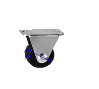 4 pezzi/lottp 1 pollice/1.25 pollici/1.5 pollici ruota in gomma leggera vite nera M8 freno girevole rotelle display di stoccaggio carrello espositore(1 Inch Fixed)