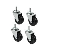 4 pezzi/lottp rotelle da 2,5 pollici M8/M10/M12 viti scorrevoli for camion resistenti all'usura ruote girevoli in gomma mobili/armadi rotanti(M10-15mm)