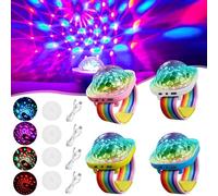 4 Pezzi Luce da Polso Arcobaleno Compatta,Mini Sound Attivato Palla da Discoteca,Portatile Ricaricabile Luce Discoteca,Adatto Tutte le Feste e Interni delle Auto