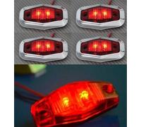 4 pezzi luci di posizione lunetta cromata posteriori ROSSO tipo LED 24V...