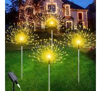 4 pezzi Luci solari da esterno, 240/360 LED Luci a forma di fuochi d'artificio per giardino, adatte per decorazioni di Natale, Ringraziamento, 8 modalità di illuminazione, villa, cortile, balcone, via