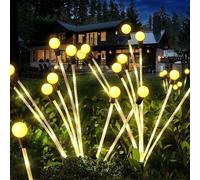 4 Pezzi Luci Solari Esterno, Luci Solari Giardino Esterno, 8 LED Lampade Solari Lucciole Impermeabile, Luci Giardino Energia Solare per Sentieri Cortili Vialetto (Bolla Giallo Caldo)