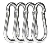 4 pezzi M10 Moschettone in acciaio inossidabile 304,100 mm x φ10 mm, Moschettone di carico massimo di 300 kg, Grande Moschettone INOX M10 per cani, amache, campeggio, pesca