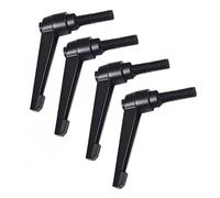 4 pezzi M4/M5/M6/M8/M10/M12/M16 manopole regolabili con filettatura maschio, pulsante a cricchetto for tornio, nero(M5*32)