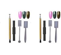 4 Pezzi Magnete per unghie, Mwoot Magnete Unghie Bastone Magnete di Alta Qualità per un Perfetto Effetto Occhio del Gatto Uso con 3D Magnetico Occhio del Gatto Gel Smalto (Confezione da 2)