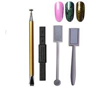 4 Pezzi Magnete per unghie, Mwoot Magnete Unghie Bastone Magnete di Alta Qualità per un Perfetto Effetto Occhio del Gatto Uso con 3D Magnetico Occhio del Gatto Gel Smalto
