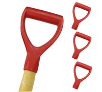 4 pezzi manico per pala colore rosso ricambio 4 x 7 pollici manico per rastrello in plastica a forma di D robusta vanga per scavare giardinaggio campeggio agricoltura, vanga