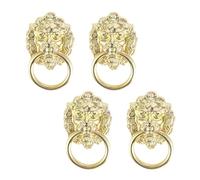 4 Pezzi Maniglia a Testa di Leone in Lega di Zinco Oro per Cassetti | Finitura Liscia, per Casa e Cassapanca, Presa Confortevole, Stile Elegante