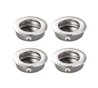 4 Pezzi Maniglia Incasso in Acciaio Inox Argento 35mm | Flush Pull Tondo, Fissaggio Nascosto, Profilo a Filo, per Sportello Mobile e Frontale Cassetto