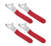 4 Pezzi Maniglia per Valvola a Leva Pn1.6 in Ferro e Gomma Rossa | Impugnatura Antiscivolo, Foro 8x12 Mm, per Attacco Standard, Installazione Semplice, Uso su Rubinetto Esterno