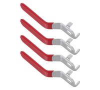 4 Pezzi Maniglia per Valvola Industriale Pn1.6 in Ferro e Gomma | Leva per Valvola a Sfera, Superficie Antiscivolo, Foro 8x12 Mm, per Impianti Antincendio