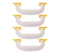 4 Pezzi Maniglia Sostitutiva per Scatole Base Oro, Impugnatura Curva | Pelle PU e Metallo, Fori Preforati, Interasse 8, 3cm, per Custodie e Confezioni