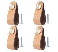 4 Pezzi Maniglie in Pelle per Mobili Pomelli per Mobili di Cuoio Maniglie Tiretti per Cassettiera in Pelle Manopole per Armadio in Pelle Maniglie Cuoio per Maniglie e Pomelli Cassetti