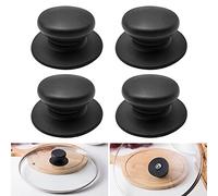 4 pezzi Manopole di Ricambio per Coperchio Pentola.Pomello del Coperchio Universale Rimovibile con Viti.Pomelli di Ricambio per Coperchio Pentola.Pomello di Pentola Coperchi per Cucina(Nero)