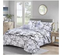 4 Pezzi Marmo Microfibra Copripiumino Con Aderente Foglio Federa Trapunta Set