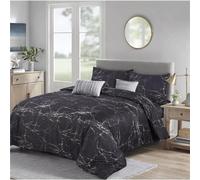 4 Pezzi Marmo Microfibra Copripiumino Con Aderente Foglio Federa Trapunta Set