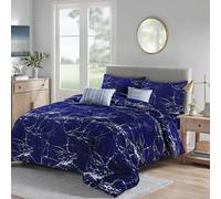 4 Pezzi Marmo Microfibra Copripiumino Con Aderente Foglio Federa Trapunta Set