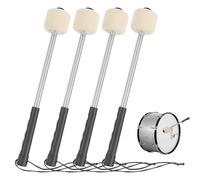 4 Pezzi Martello Per Grancassa, Bacchetta Per Grancassa, Martello In Feltro Di Lana For Tamburo, For Basso, Manico In Acciaio Inossidabile