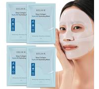 4 Pezzi Maschera Collagene Viso Bio,Bio Collagen Real Deep Mask,Bio Collagen Overnight Face Mask,Maschera al Collagene,Riduce Linee Sottili e Rughe,idratare e rassodare la pelle.
