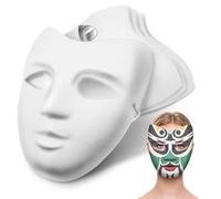 4 Pezzi Maschera di Carta Bianca Stile Opera Cinese, Atmosfera di Halloween | Elastici, Superficie Liscia e Assorbente, per Teatro, Feste, Adulti e Studenti D'arte