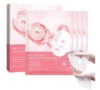 4 Pezzi Maschera Viso Notte al Collagene, Idratante Intensa, Antirughe, Riduce Linee Sottili, Minimizza Pori, Idrogel Rassodante per Elasticità Cutanea, Trattamento Notturno Lenitivo
