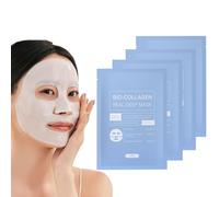 4 Pezzi Maschere Viso al Collagene Idratante, Maschera Notte al Collagene Bio, Maschere per il Viso Coreane per Pelle Rassodata e Idratata, Maschera Anti-Rughe e Pori