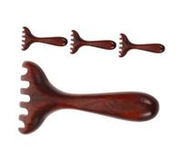 4 Pezzi Massaggiatore per Cuoio Capelluto in Legno a Sei Artigli | Pettine Massaggio Meridiani, Denti Larghi per Districare i Chioma, Formato Portatile per Borsa