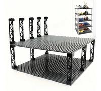 4 pezzi Mattoncini da costruzione per città, carrozza del treno, pilastro di supporto, trave 2x2x10, giocattolo compatibile con parti tecniche 95347, decorazione per la stanza 4 pezzi neri,4 pezzi gri